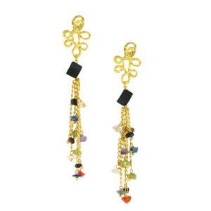 SE703 Stone and Gold Earrings