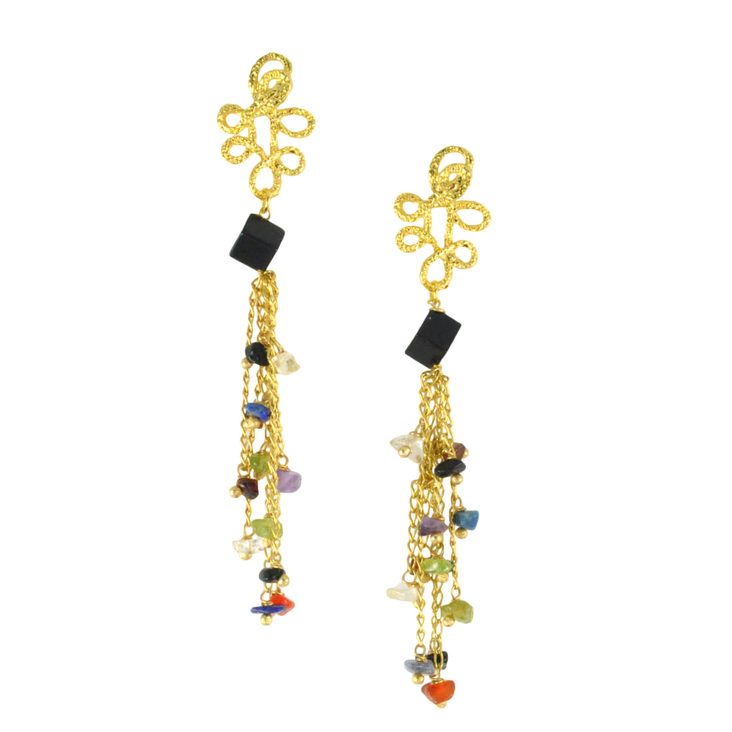SE703 Stone and Gold Earrings