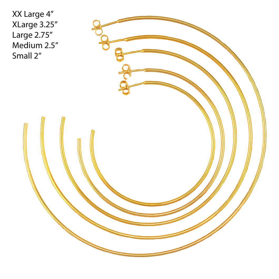 SE706XXL 18k Gold Plated Hoops