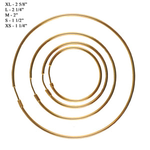 SE731LG 18k Gold Plated Endless Hoops