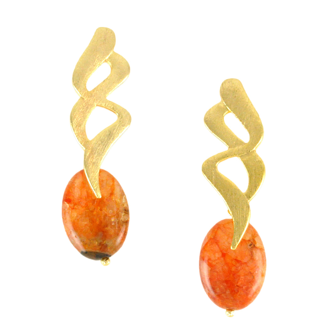 SE737 Agate and Gold Earrings