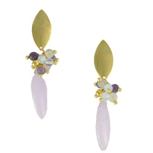 Load image into Gallery viewer, SE740RQ Rose Quartz and Gold Earrings
