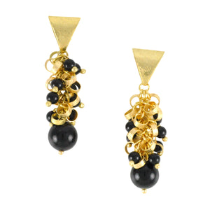 SE744 Onyx and Gold Earrings