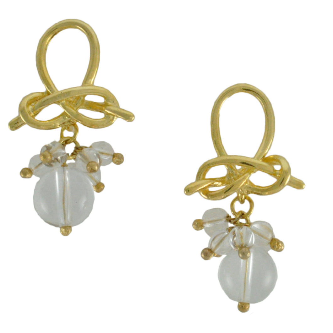 SE745CQ Gold and Clear Quartz Earrings