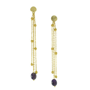 SE749 Gold and Amethyst Earrings
