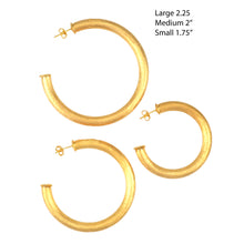 Load image into Gallery viewer, SE759BMD 18k Gold Plated Hoops