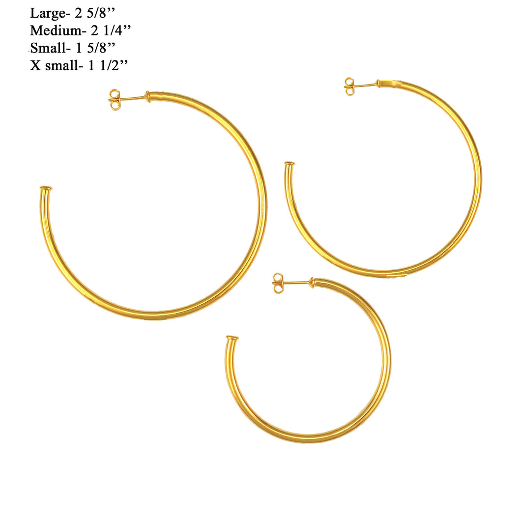 SE761ALG 18k Gold Plated Hoops