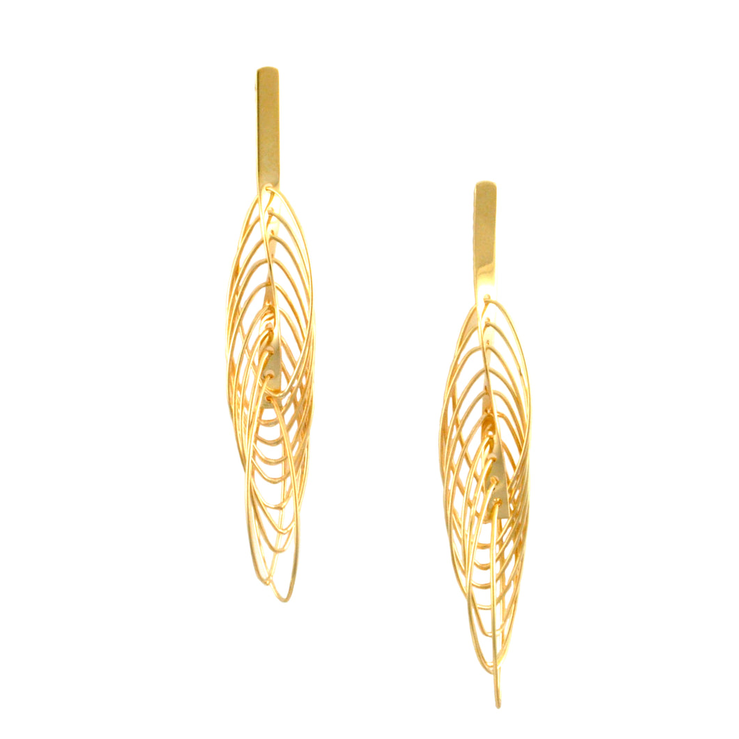 SE771 Many-Looped Gold Earrings