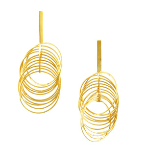 SE772SM Many-Looped Gold Earrings