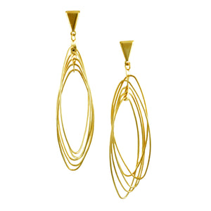 SE774 Many-Looped Gold Earrings