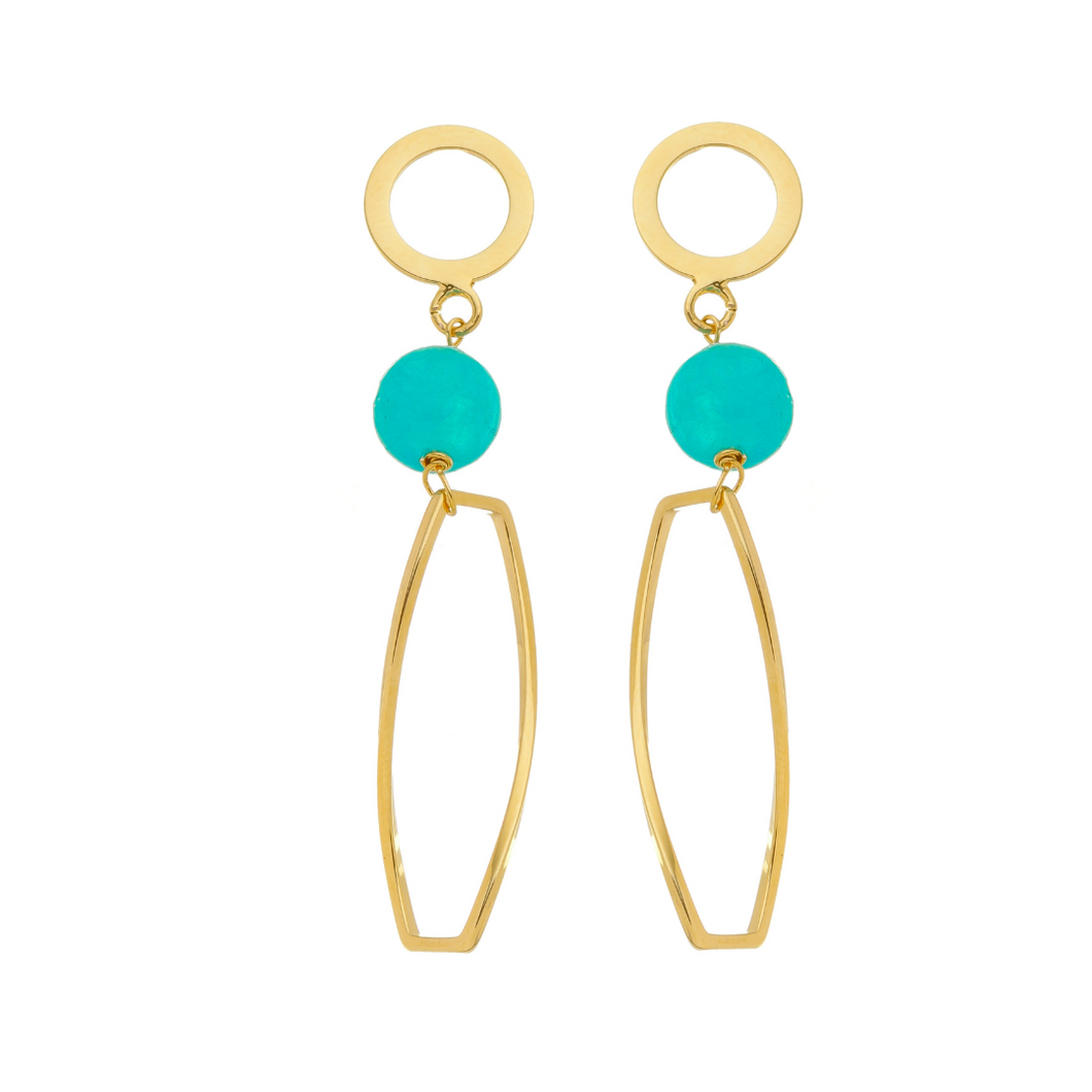 SE780AZ 18K Gold Plated Earrings with Amazonite