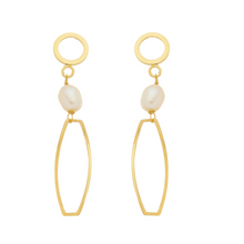 Load image into Gallery viewer, SE780FP 18K Gold Plated Earrings with Freshwater Pearls