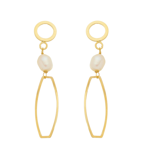 SE780FP 18K Gold Plated Earrings with Freshwater Pearls