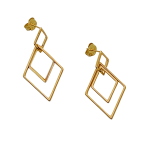 SE781 18K Gold Plated "Trapezoid" Earrings
