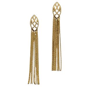 SE790 "Fringe" 18 K Gold Plated Earrings