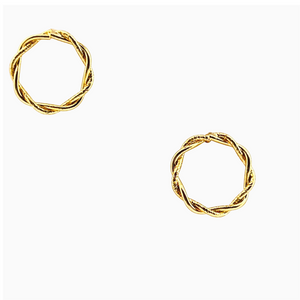 SE802 18K Gold plated Braided Circle Earrings