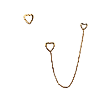 SE808 18K Gold Plated Hearts in a chain