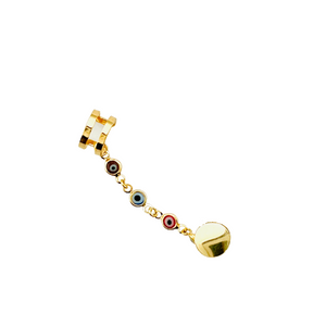 SE810 18K Gold Plated Ear Cuff and Earring with evil eyes
