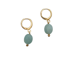 Load image into Gallery viewer, SE812AZ Amazonite 18K Gold Plated Huggie Earrings