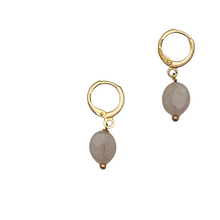 Load image into Gallery viewer, SE812RQ Rose Quartz 18K Gold Plated Huggie Earrings