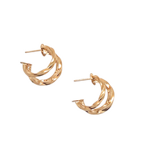 Load image into Gallery viewer, SE837 18K Gold Plated &quot;twist&quot; Hoops
