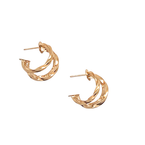 SE837 18K Gold Plated "twist" Hoops