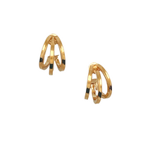 Load image into Gallery viewer, SE838 18K Gold Plated Tri Layered Hoops