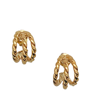 Load image into Gallery viewer, SE839 18K Gold Plated &quot;Braided&quot; Hoops