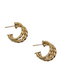 Load image into Gallery viewer, SE839 18K Gold Plated &quot;Braided&quot; Hoops