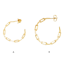 Load image into Gallery viewer, SE851A 18K Gold Plated &quot;chain&quot; look Hoop