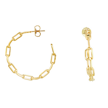 Load image into Gallery viewer, SE851B 18K Gold Plated &quot;chain look&quot; Hoop