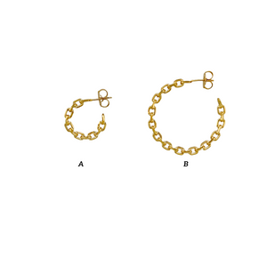 SE852A 18K Gold Plated Chain "small" Hoop