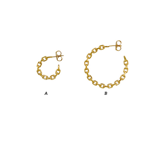 SE852B 18K Gold Plated Chain "large" Hoop