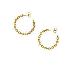 Load image into Gallery viewer, SE852B 18K Gold Plated Chain &quot;large&quot; Hoop