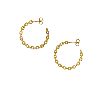 SE852B 18K Gold Plated Chain "large" Hoop