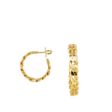 Load image into Gallery viewer, SE853A 18K Gold Plated Chain Hoop