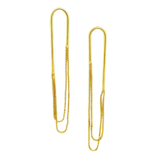 Load image into Gallery viewer, SE857 18K Gold Plated Earring with double chains