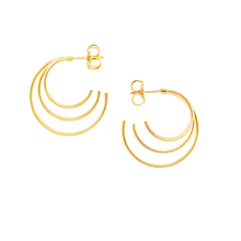 Load image into Gallery viewer, SE859 &quot;triple shinny&quot; loop Earrings