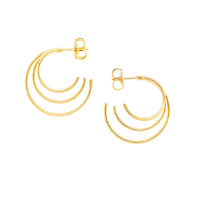 SE859 "triple shinny" loop Earrings