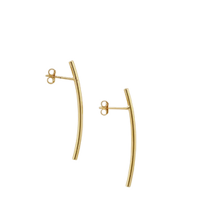 SE862 18K Gold Plated "Curved Pin" Earrings