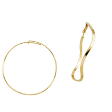 Load image into Gallery viewer, SE863MD 18K Gold Plated &quot;Wavy&quot; Shape Hoops