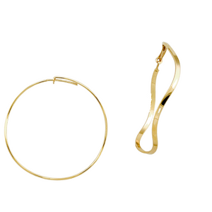 SE863MD 18K Gold Plated "Wavy" Shape Hoops
