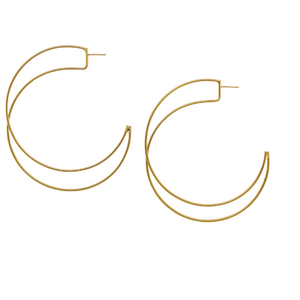 SE864 18K Gold double wire plated Hoop