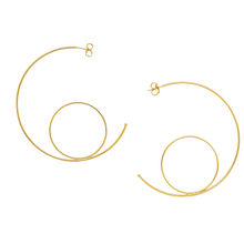 Load image into Gallery viewer, SE866 A double &#39;&#39;loop&quot;18K Gold Plated Hoop