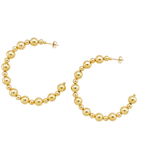 Load image into Gallery viewer, SE867 18K Gold Plated Balls Hoop