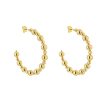 Load image into Gallery viewer, SE867 18K Gold Plated Balls Hoop