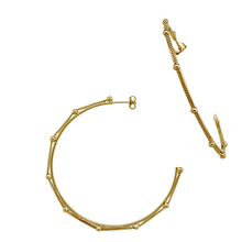 Load image into Gallery viewer, SE868 18K Gold Plated Hoop with a Chain across the Circle