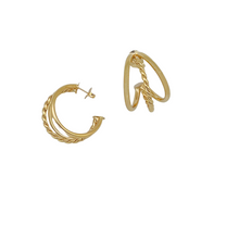 Load image into Gallery viewer, SE870 &quot;triple wire&quot; 18K Gold Plated Hoop