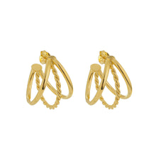 Load image into Gallery viewer, SE870 &quot;triple wire&quot; 18K Gold Plated Hoop