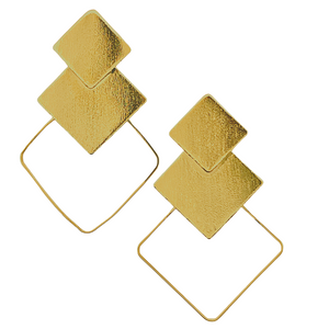 SE881 18K Geometric Gold Plated Earrings